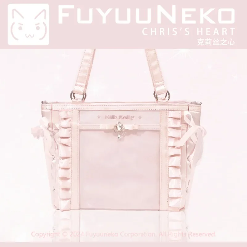 Sweet Lolita Bow Ita Bolsos Mujer Fungus Hand Bag Ladies Large Capacity Sac Femme Underarm Shoulder Bags for Women Square Bolso