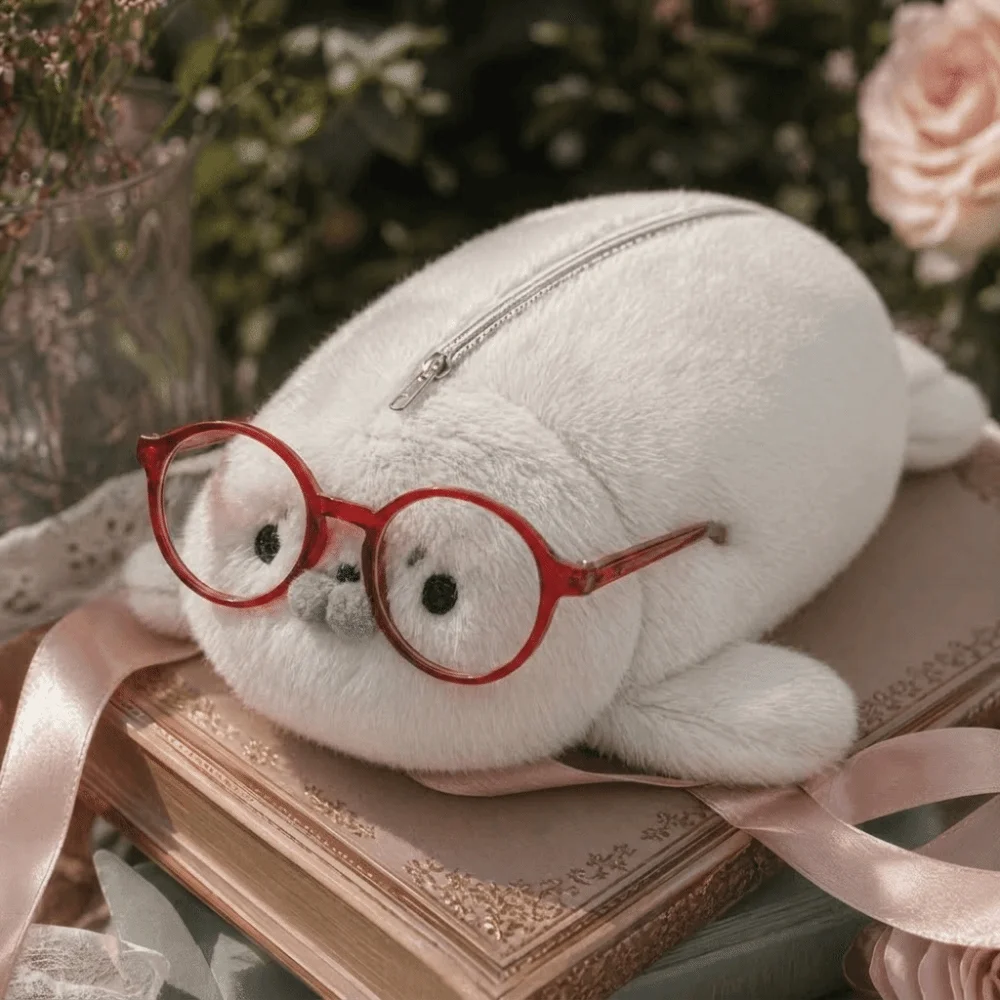 Large Capacity Little Seal Pencil Case Simulation Texture Animal Seal Pen Pouch Exquisite Kawaii Style Stationery Storage Bag
