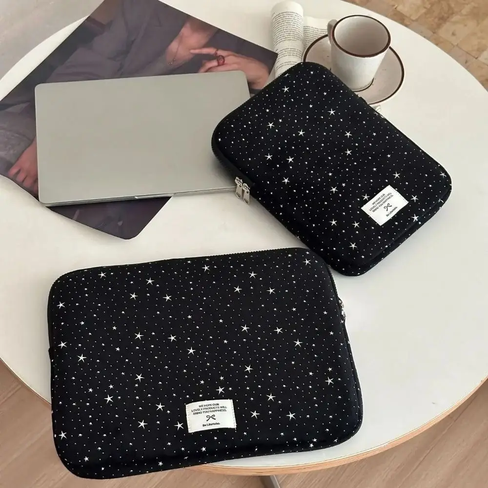 Korean Style Portable Laptop Sleeve Bag 3 Sizes Shockproof Protection Tablet Pouch Starry Sky Design Notebook Case