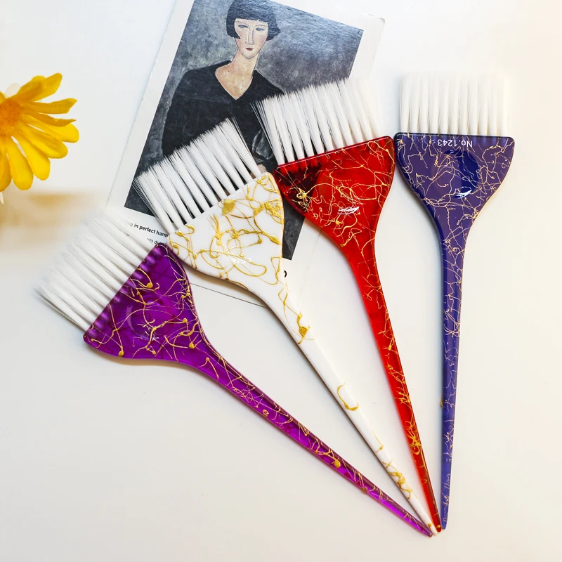 Cepillo para teñir el cabello con mango de cola larga de cristal, estilo lujoso, de gran tamaño, cepillo para teñir el cabello de nailon, herramientas de estilismo para peluquería