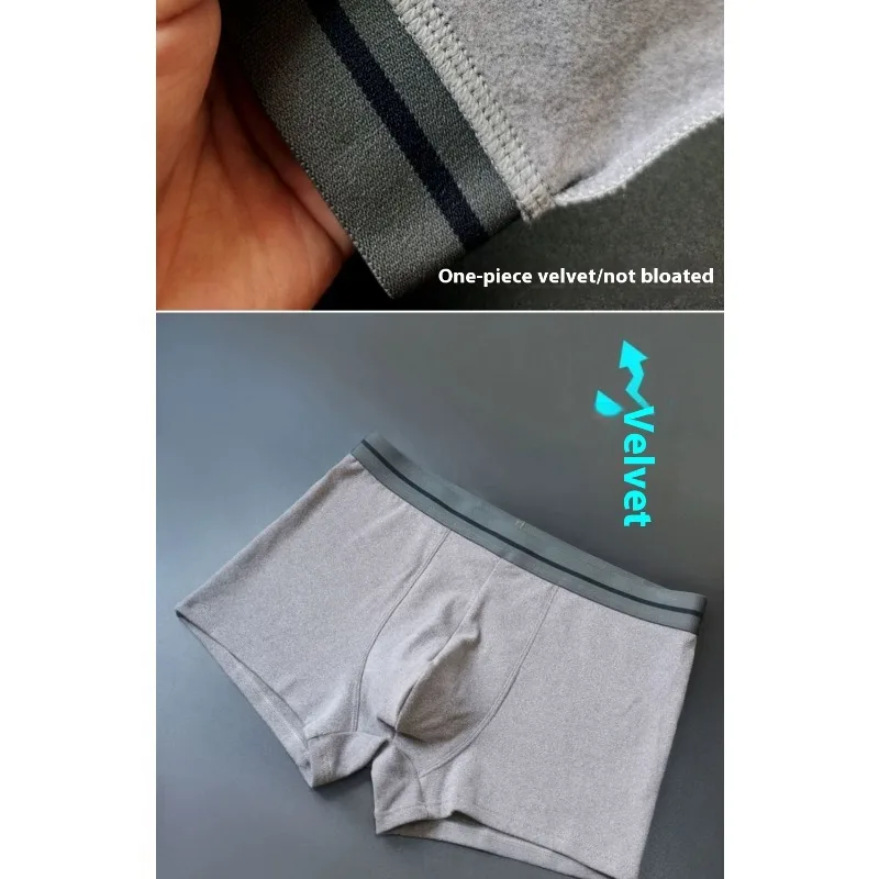 Thermo-Fleece-Unterwäsche für Herren, Winter, Herbst, warm halten, Slips mit hoher Taille, Übergröße, gefüttert, elastisch, Frostschutzmittel, bequeme Boxershorts