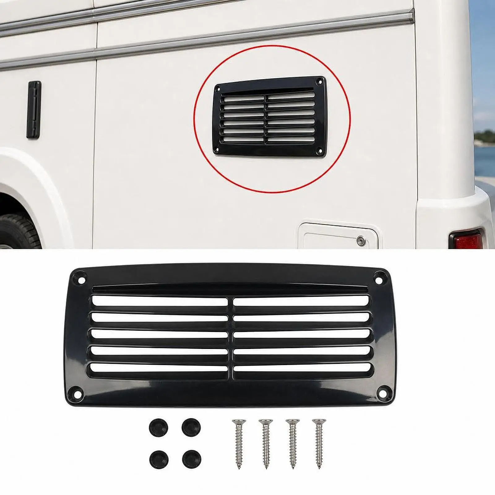 Boat Louvered Vent Air Grill Cover Replacement Accessory Multipurpose Efficient RV Air Outlet Vent for RV Yacht Marine