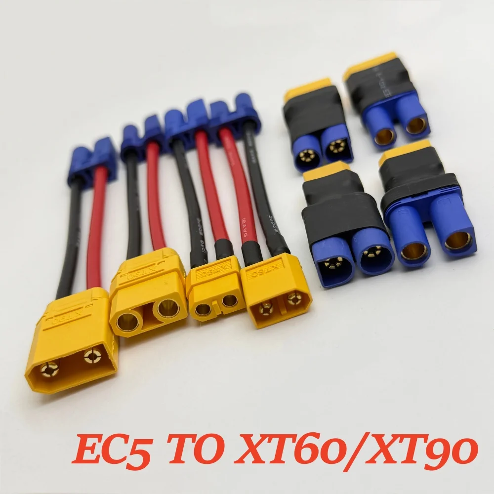 RC Car EC5 Female Male To XT60 XT90 Male Female Connector Model Cars Charger Adapter Cable Conversion Head for RC Lipo Battery