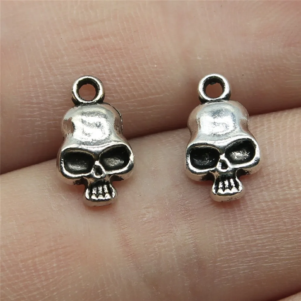 WYSIWYG 20 sztuk 13x7mm antyczne srebro kolor czaszki Charms mała czaszka Charms Tiny czaszki Charms dla tworzenia biżuterii — zdjęcie 5