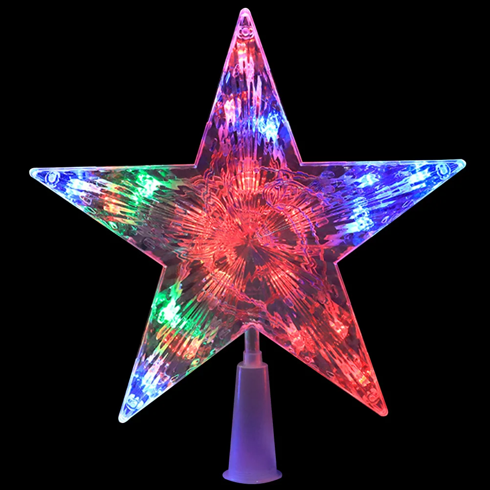 

Christmas Tree Top Decoration Plastic Star Ornaments -pointed Treetop Pentagram Xmas Supplies Festive Holiday Decor DIY