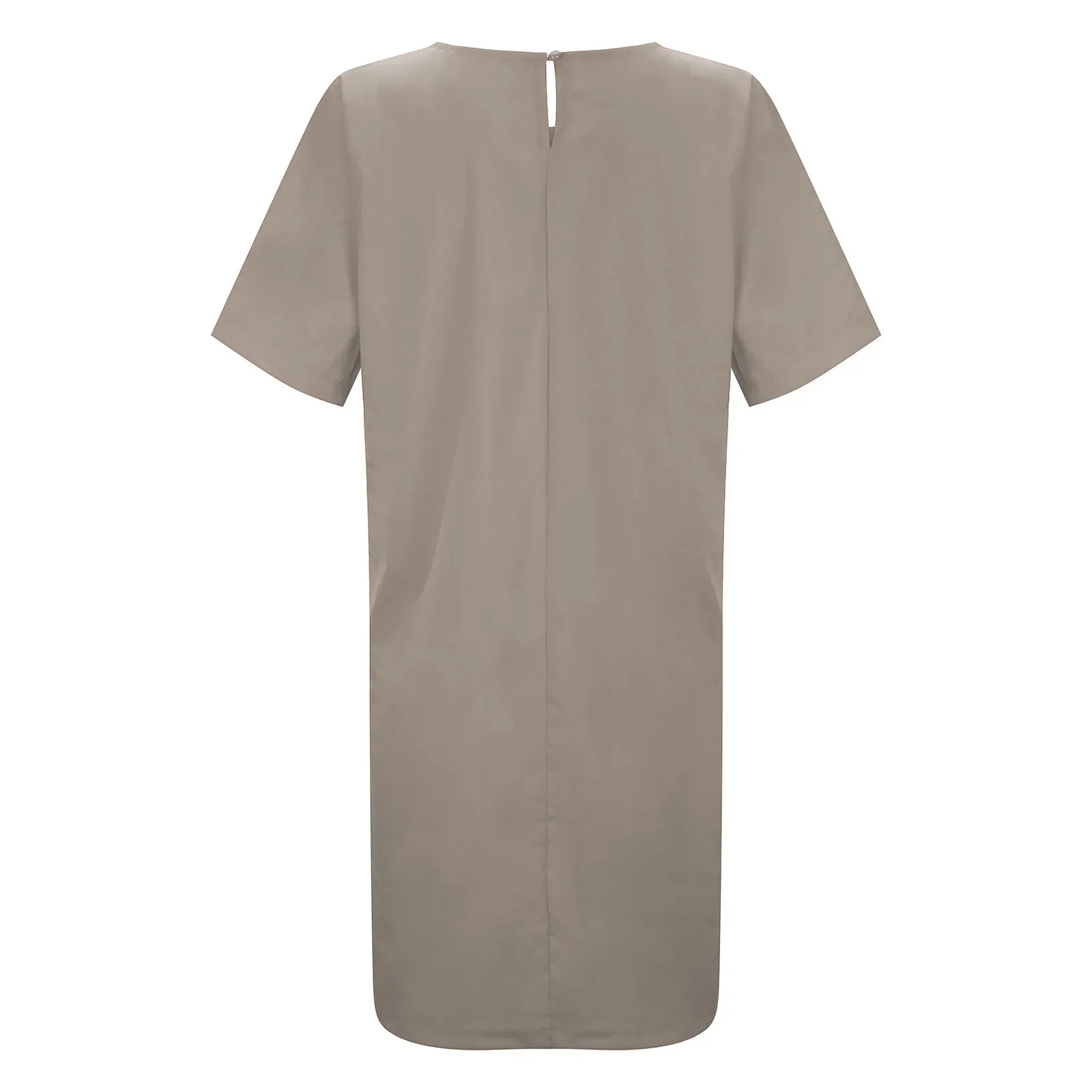 Zomer Dames Jurk Casual Losse Korte Mouw Oversized Effen Mini Jurk Katoenen Linnen Jurken Voor Vrouwen Vestidos De Mujer