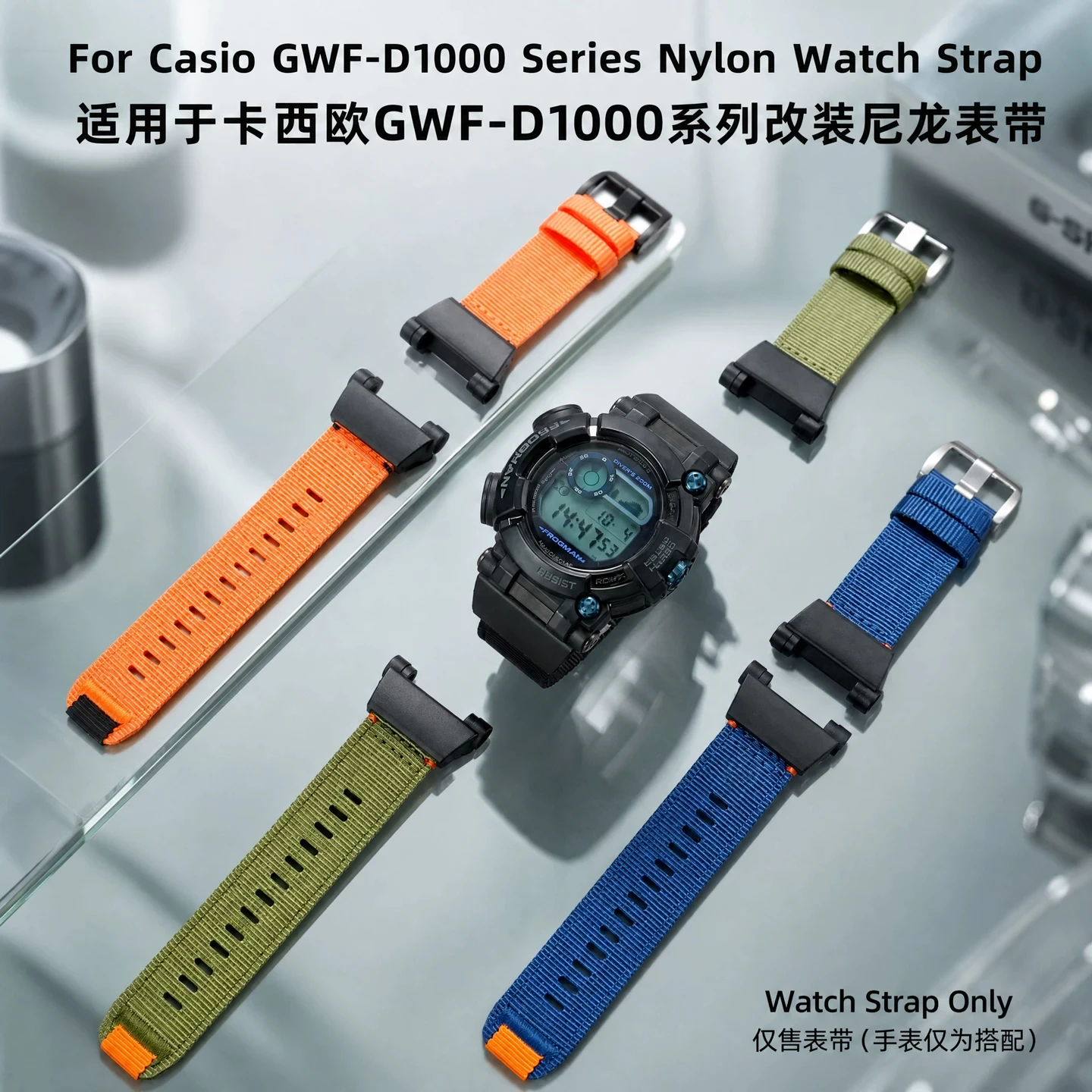 Modified Soft Nylon Canvas Watch Strap for Casio Sixth Generation Frogman GWF-D1000 GWF D1000 Series Waterproof Sports Watchband