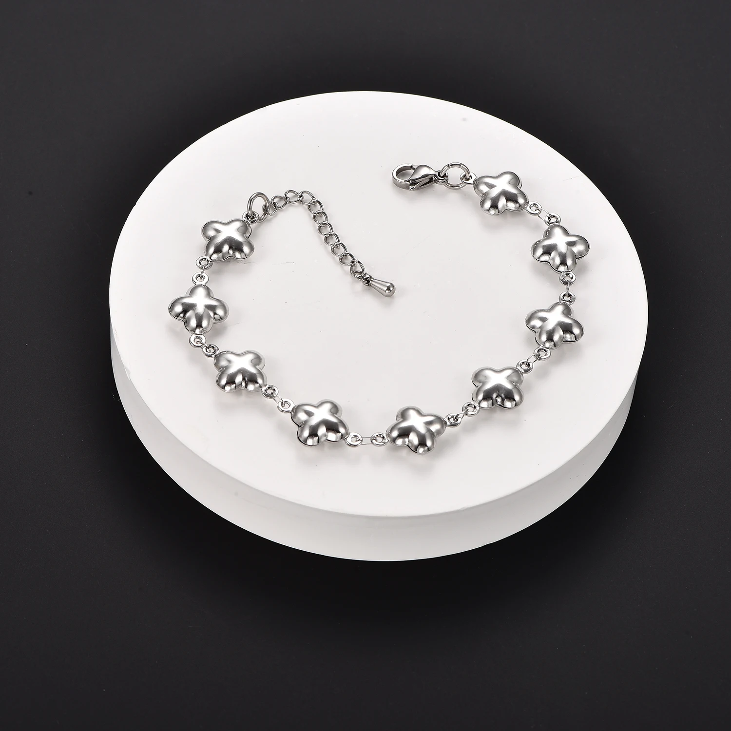 Modische Strand-Urlaubs-Blumenarmbänder, 316L Edelstahl-Fußkettchen, wasserdichter handgefertigter Schmuck für Frauen zum täglichen Tragen – Detail 5