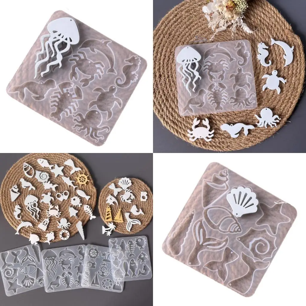 

E8BD Earring Silicone Molds Resin Casting Molds Marine Animal Pendant Making Tool
