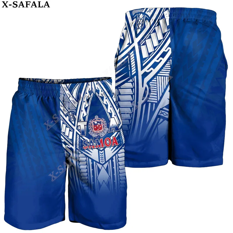 Samoa Polynesian Lauhala Rugby  Customized Swimming Shorts Summer Beach Holiday Shorts Men's Swimming Pants Half Pants-1