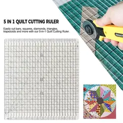 5-In-1 Quilt Cutting Ruler Sewing Ruler Template Acrylic Patchwork DIY Craft Sewing Quilting Tool