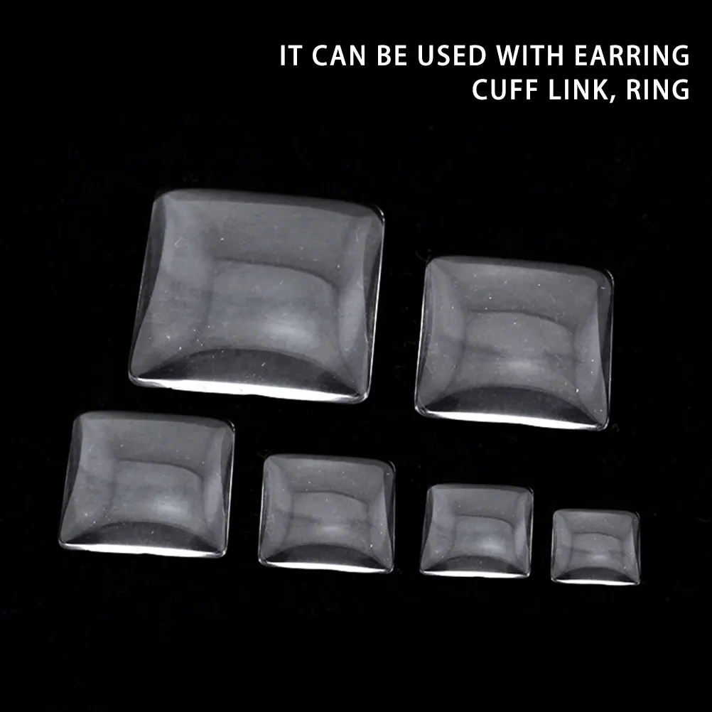 

100 шт. разноцветные квадратные кабошоны из хрустального стекла, прочная плоская задняя часть для DIY ювелирных изделий, серьги, кольца, запонки