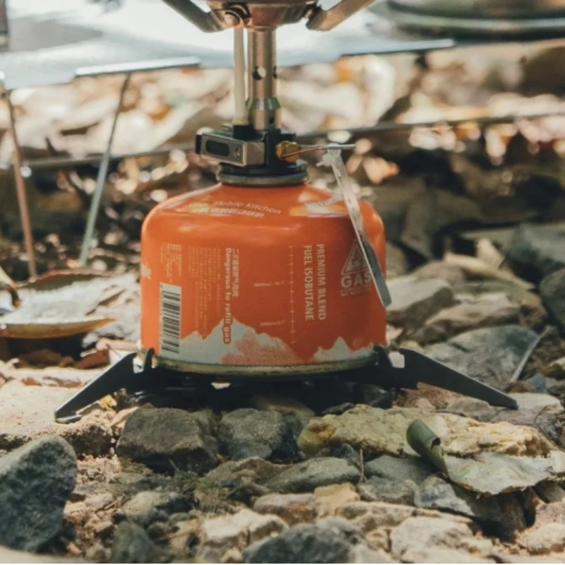 9.2g Titanium metal outdoor camping gas tank support - Foldable fuel stabilizer - Gas tank tripod holder - Support bracket view 5