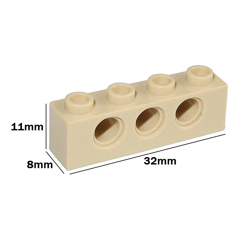 

Brick 1x4 with 3 Holes MOC Technical Assemble Particles 3701 DIY Building Blocks Educational Toy for Kids