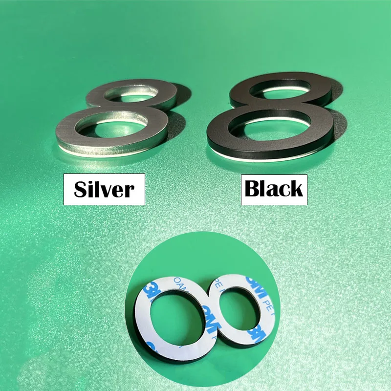 60mm Stainless Steel Self Adhesive House Number Sticker Metal Doorplate Home Door Plaque Numbers Sign For Mailbox Street Numbers