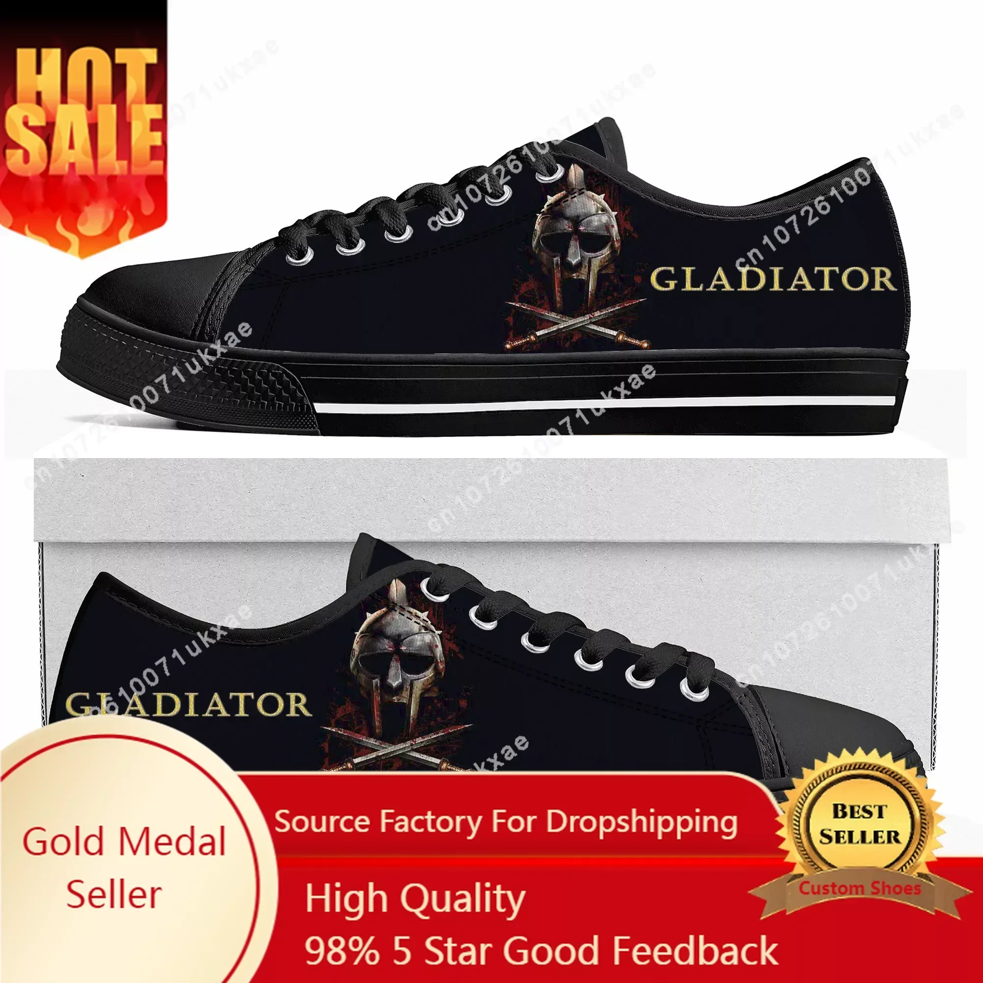 

Низкие кроссовки-гладиаторы, мужские и женские подростковые парусиновые кроссовки высокого качества Russell Crowe, повседневная обувь для пар, обувь «сделай сам» на заказ