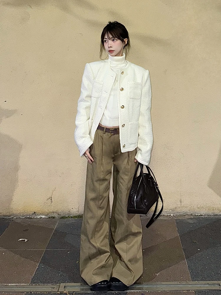 트위드 재킷 10대 여성 프레피 바시티 컬리지 야구 트렌디 레귤러 힙스터 오피스 캠퍼스 학생 대학 멀티컬러