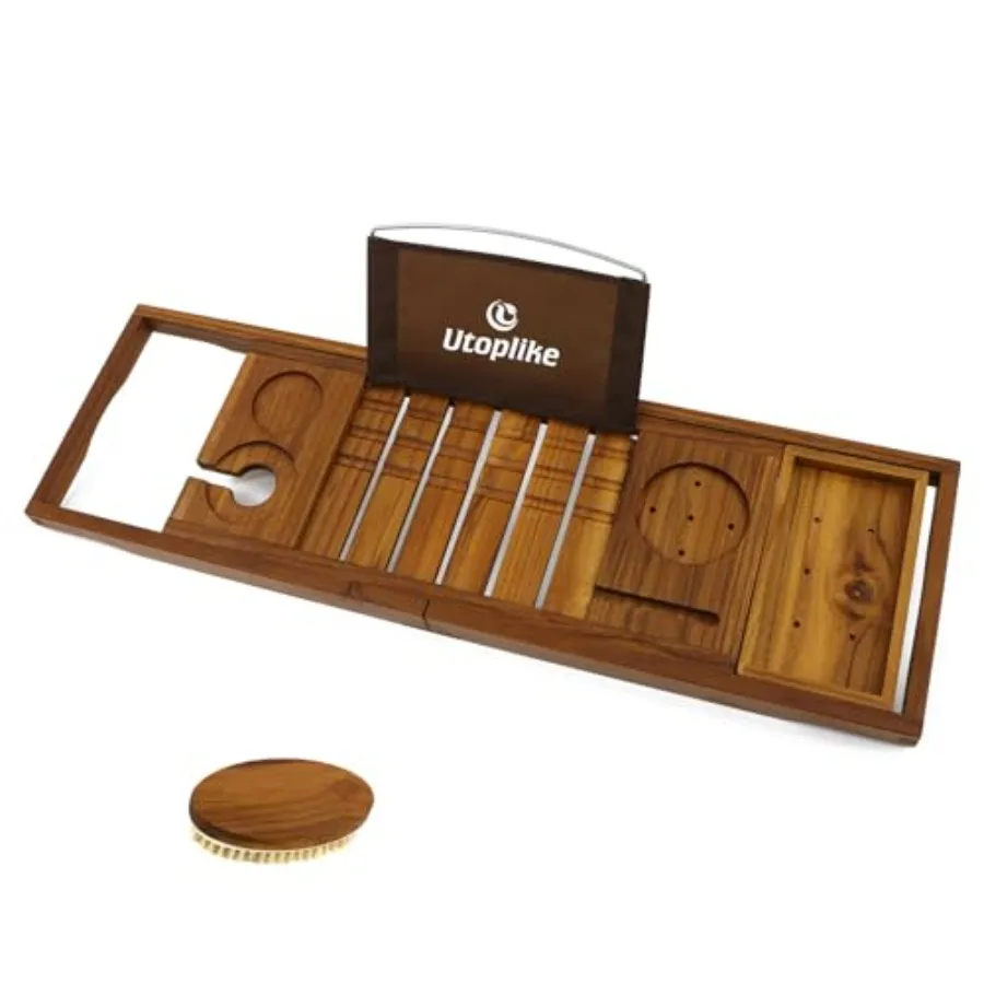 

Поднос-органайзер из тикового дерева для хранения винных бокалов, стаканов, полотенец, регулируемый, для любимых людей