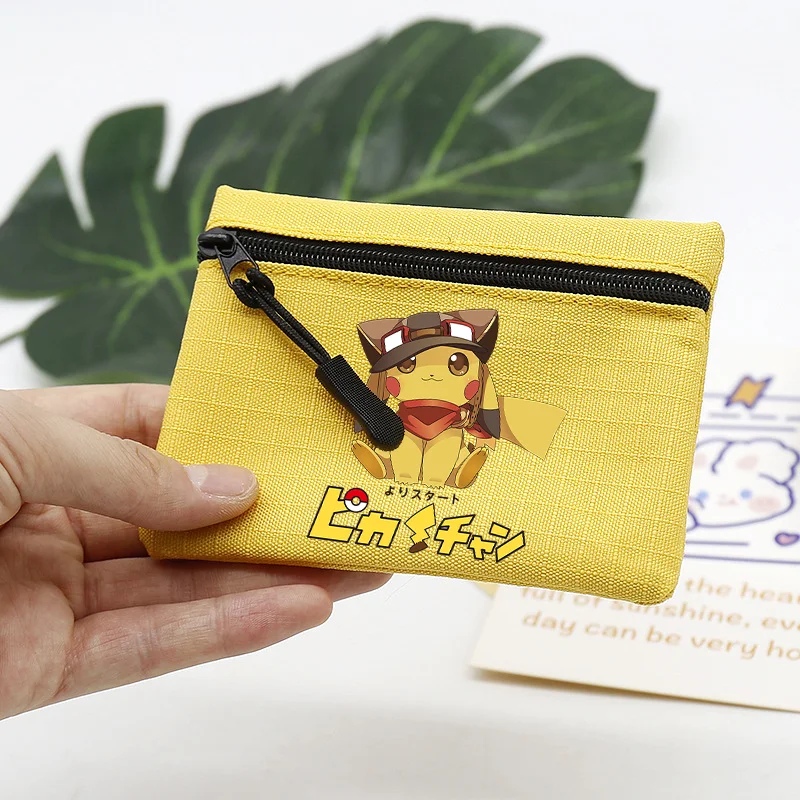 Pokemons Boy Coin Purse Cute Notes Mini Zipper Wallet Kids Cartoon Pikachu Portable Money Storage Cards Bag Collection Gift Bags - view 2