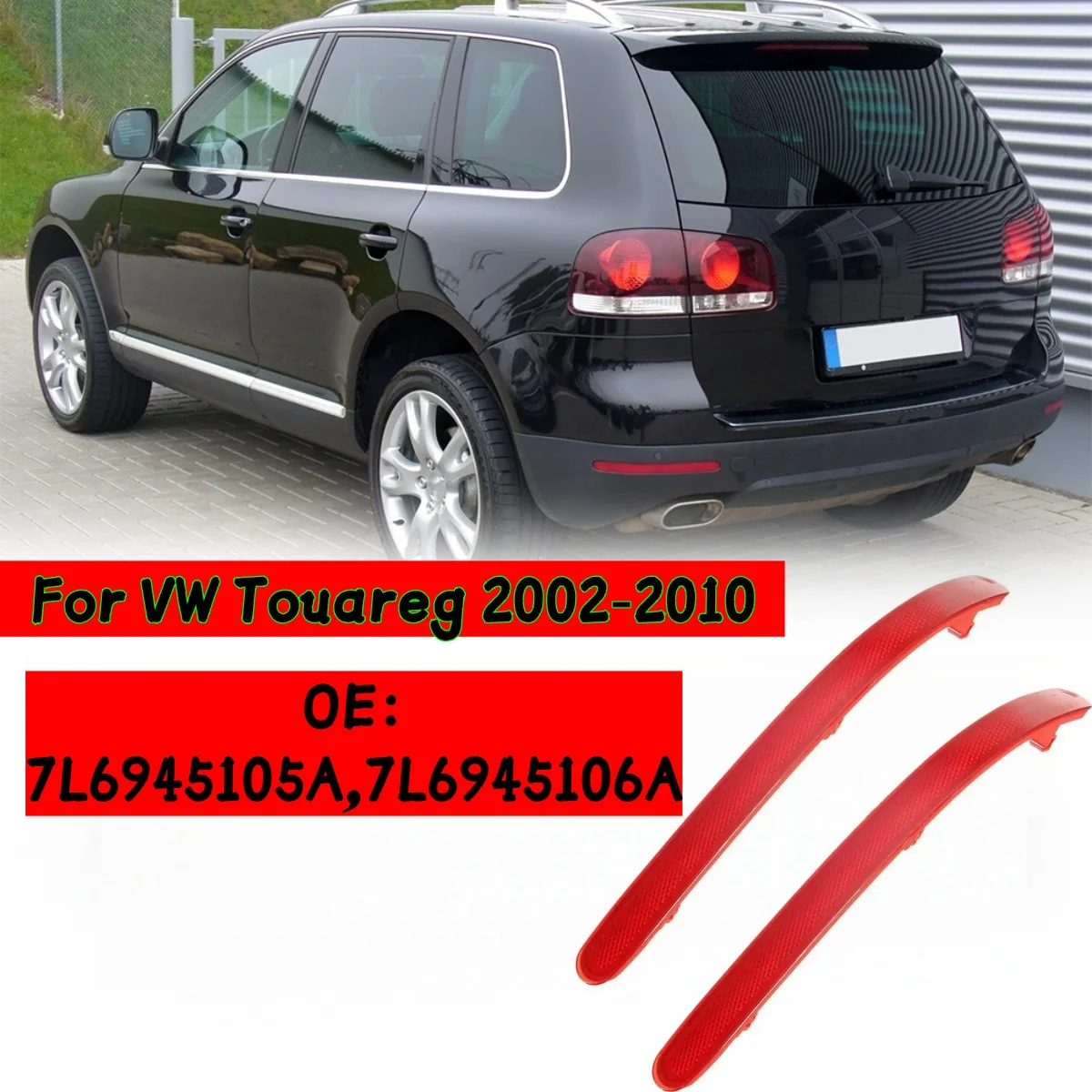 Pair Rear Bumper Brake Stop Light For VW Touareg 2002-2010 7L6945106A Pair Rear Bumper Reflector Firm Rear Bumper Reflector