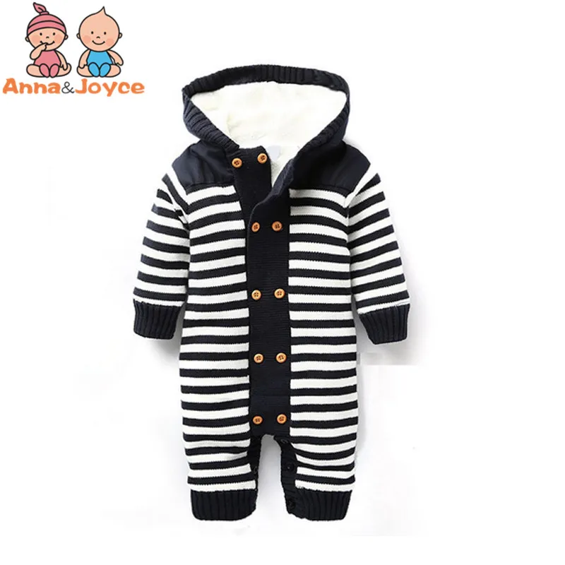 Baby ClothesWinter Cap Hats Baby Sweaters Baby Rompers Thick Cotton Outfit Newborn Jumpsuit for Children Baby Costume image 2