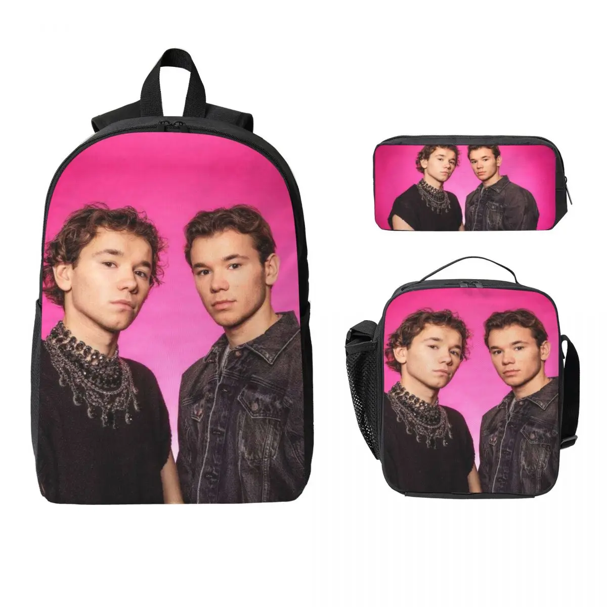 

Marcus And Martinus Sweden Norway Eurovision Backpack Student Boys Girls BookBag School Bag 3ps Insulated Lunch Bag Pencil Case