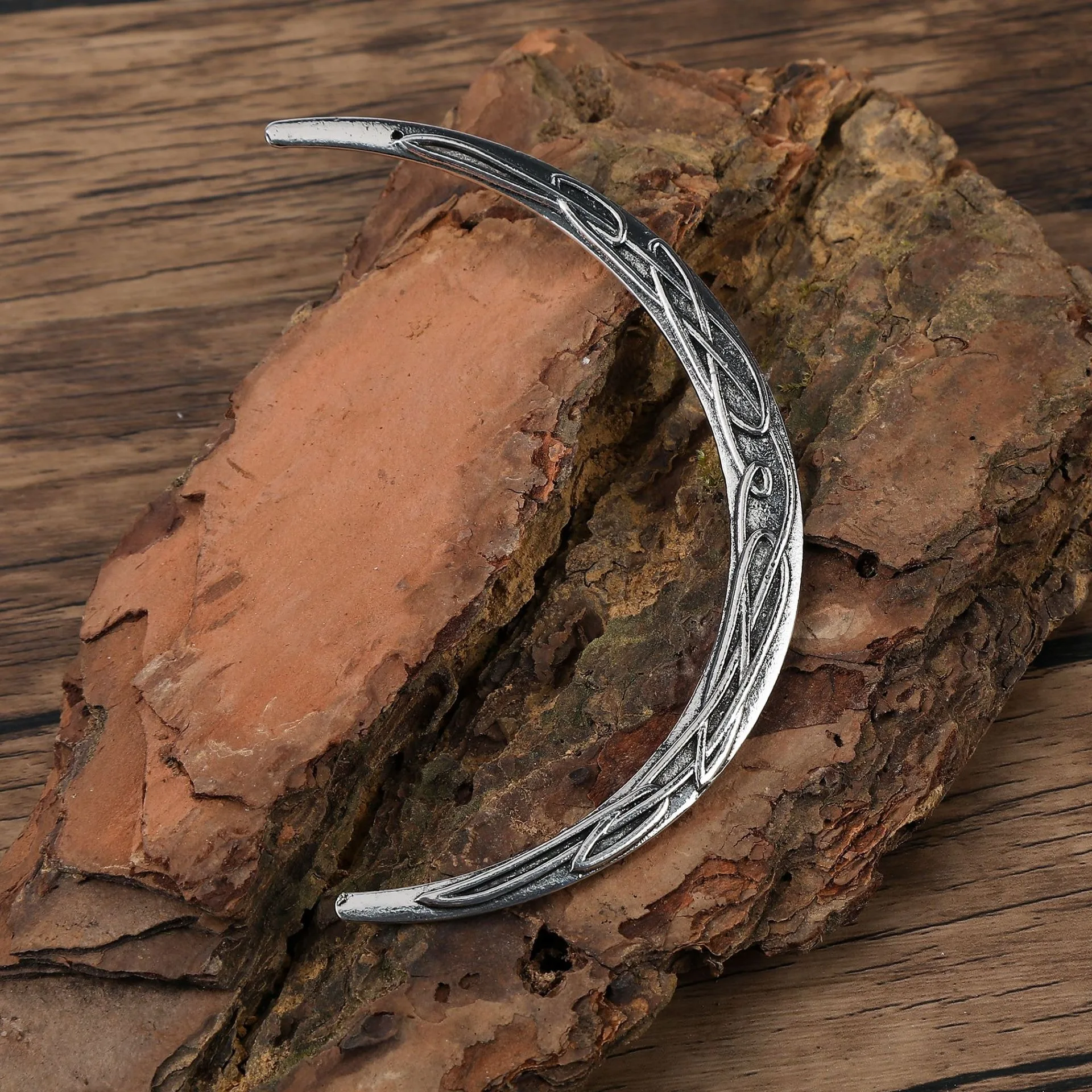Retro Silver Crescent Celtic Knot Exquisite Hairpin Nordic Mythical Style Niche Witchcraft Coiled Hair Decoration Trendy Product image 2