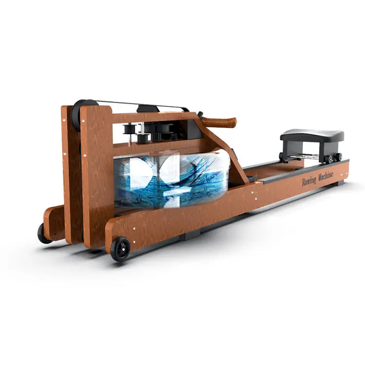 High End Solid Oak Wood Eco-Friendly Durable Water Rowing Machine for Luxury Home Use Indoor Gym Fitness Cardio Workout