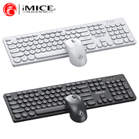 2.4G Wireless Keyboard Mouse Combo, Battery Powered (Non-Lithium), Ergonomic Quiet Keys for Office Home Use, Black White Colors,