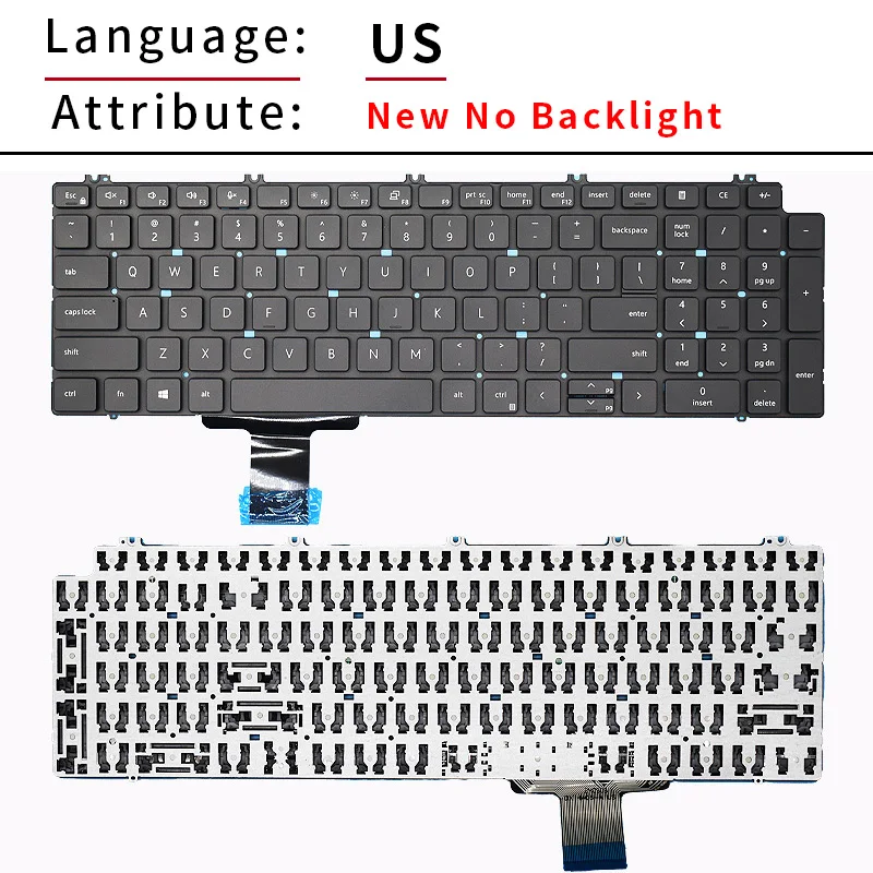 US/RU Russian Backlight Laptop Keyboard For DELL Precision 7560 7750 7770 7550 7760 P44E 713DM PK132V72B00 08XY7G