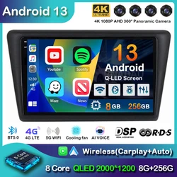 Android 13 Carplay Autoradio Voor VW Skoda Rapid 2013 2014 2015 2016 2017 2018 2019 Seat Toledo 2015-2018 GPS multimedia Stereo