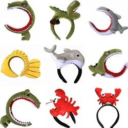 Ocean Children's Day Dress Up Hat Headband Performance Dance Cartoon Headwear Crab Lobster Shark Carp Crocodile Panda Headband