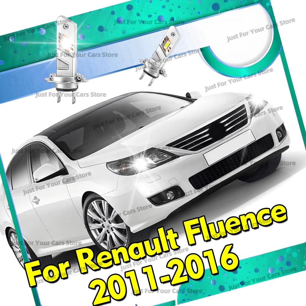 2Pcs Wireless LED H7 Headlight Bulbs 30000LM For Renault Fluence 2011 2012 2013 2014 2015 2016 Front Head Lamps 6000K Plug&Play