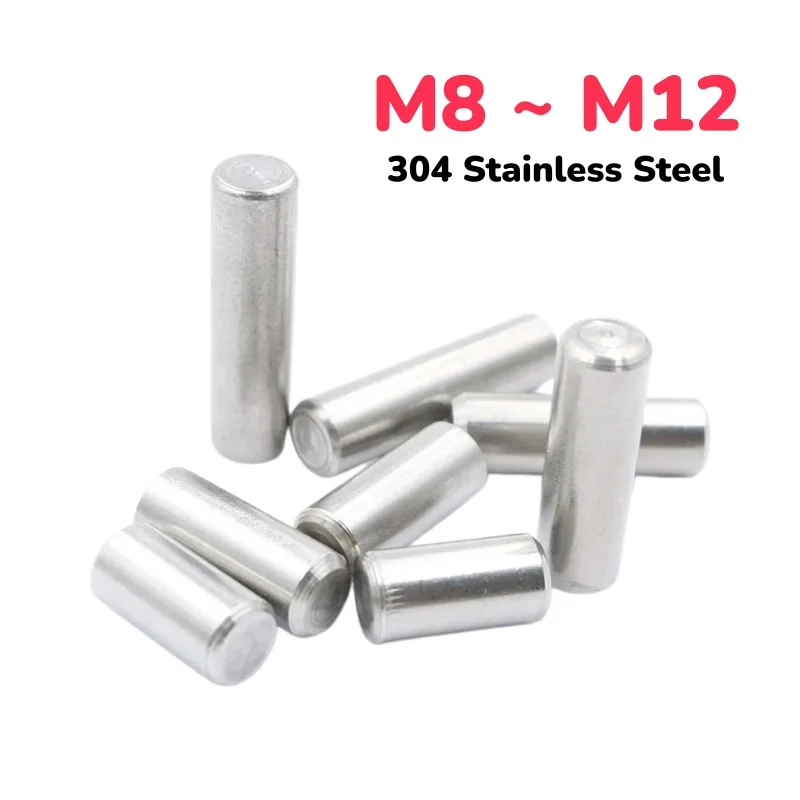 304 Stainless Steel Metal Fixed Shaft Pins Solid pin Cylindrical Pin Locating Dowel Pin M8 M10 M12