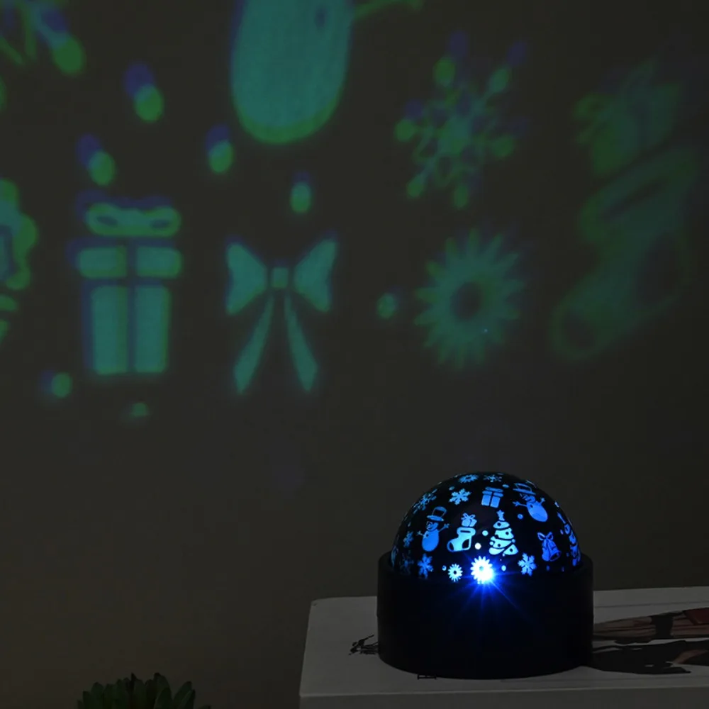 Color-changing Moon Galaxy Projector Light Flashing Light Effect USB Plug-and-Play Halloween LED Night Light Christmas Tree