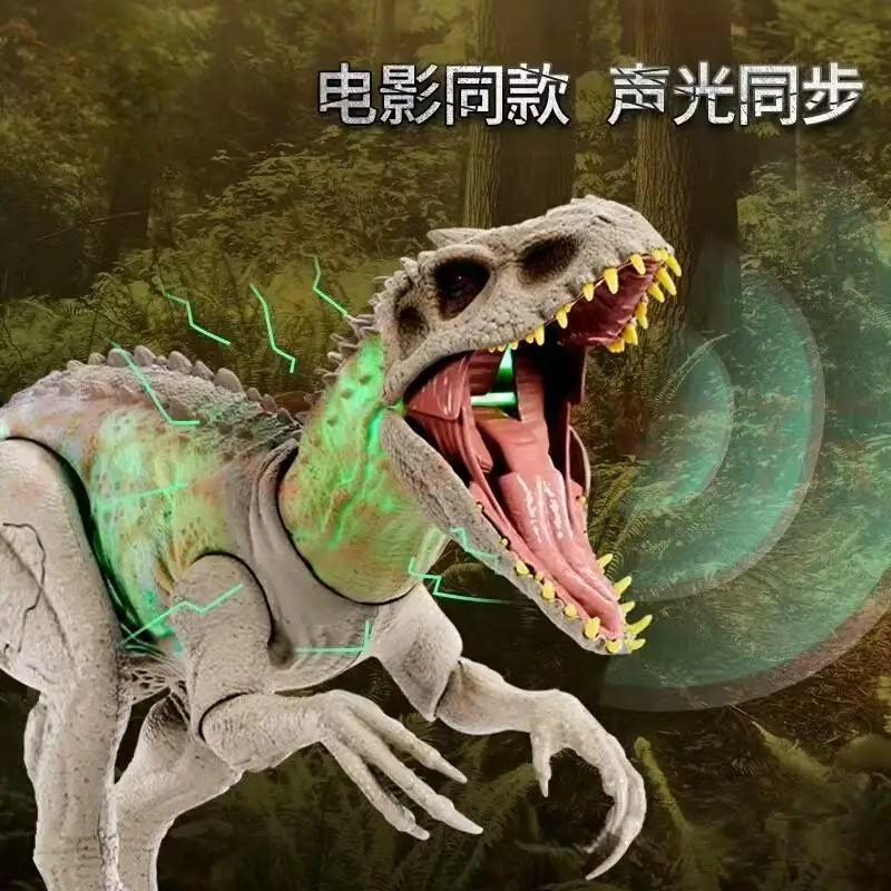 Meitai jurassic world camuflagem ataque tiranossauro rex simulação figura de ação modelo de brinquedo para presentes de aniversário