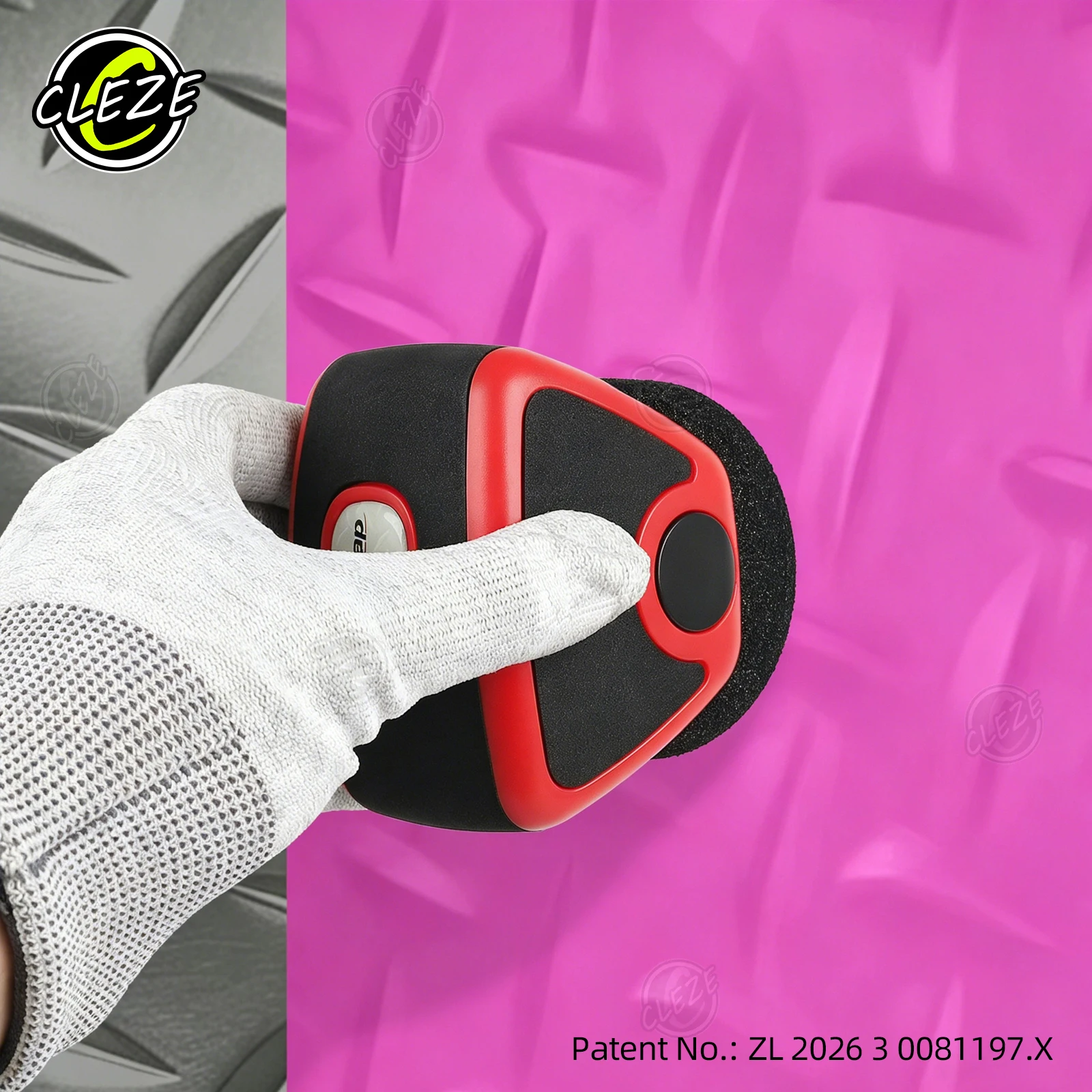 CLEZE Car Vinyl Wrap Pressing Roller Soft Rubber Sponge Wheel Roller for Auto Carbon Paint Films Stickers Wallpaper Crafts