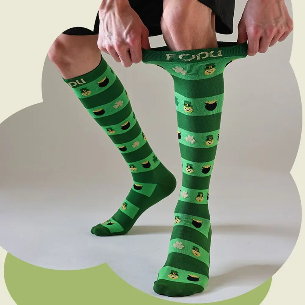 Calzini a compressione elastica Calze a pressione multicolori alte al ginocchio Modello divertente Calzini per vene varicose traspiranti Sport all'aria aperta