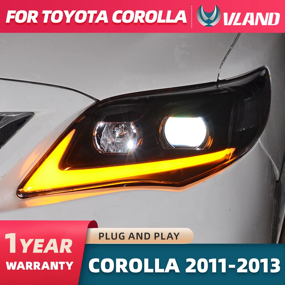 VLAND Led Daytime Running Light For Toyota Corolla 2011 2012 2013 Auto DRL Headlight Front Cover Fog Lamp Car Accessorie