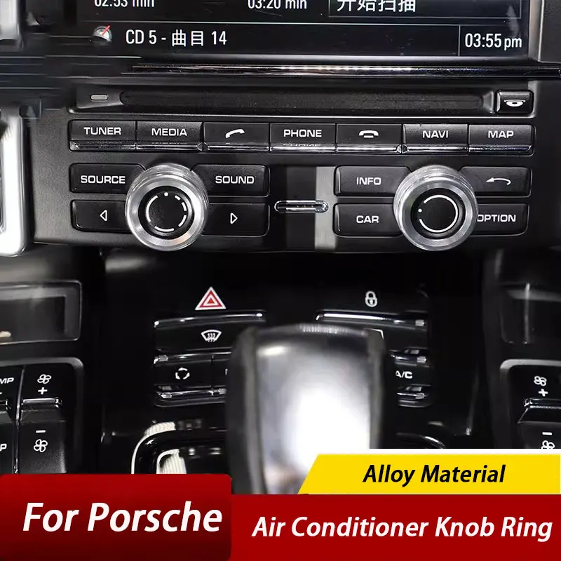Car Volume Radio Knob Cover For Porsche Macan S Turbo Cayenne Panamera S 911 Boxste Car Accessories Clock Decoration Ring