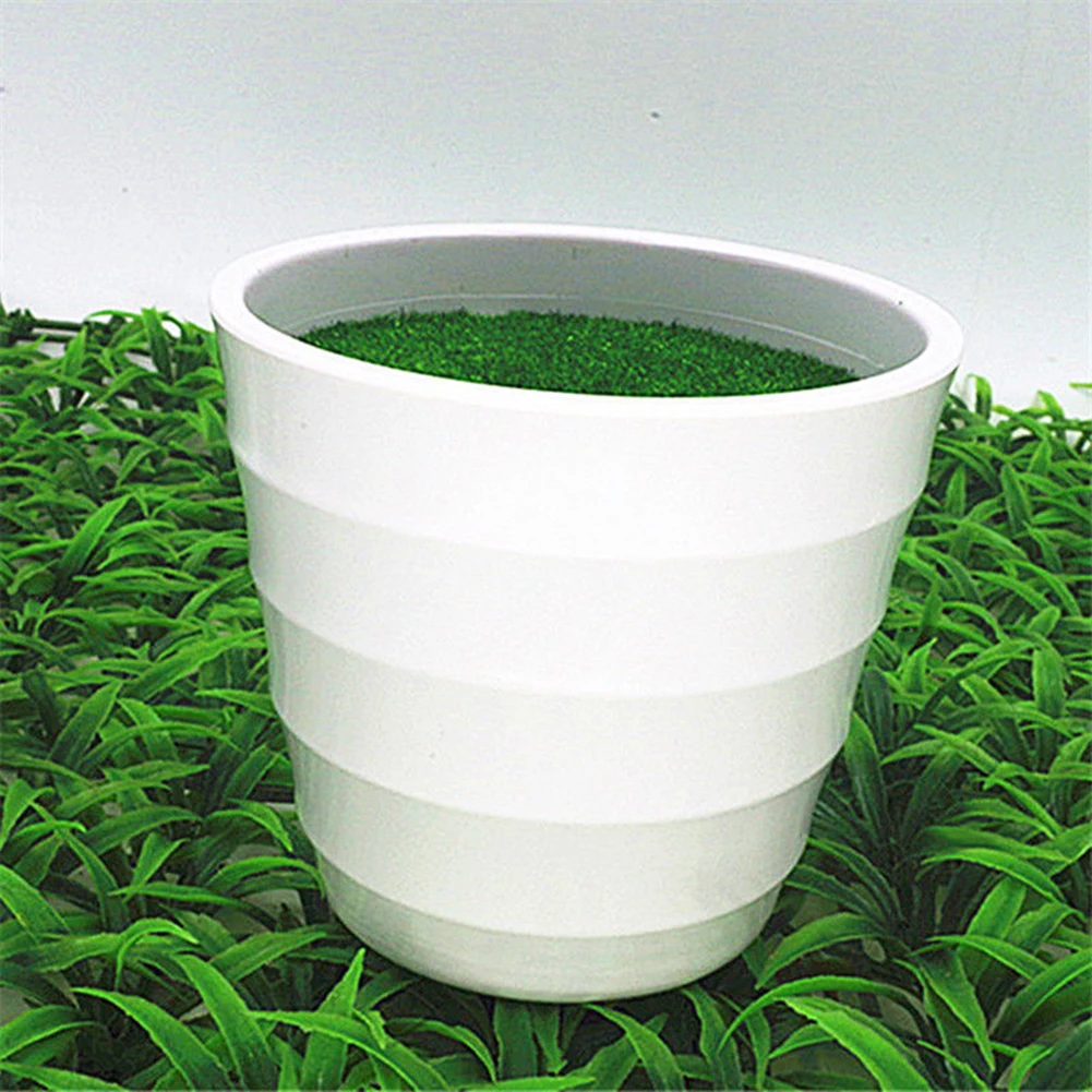 وعاء نباتات اصطناعي وعاء أصيص حضانة مزهرية عشب اصطناعية من البلاستيك الأبيض وعاء زهور نبات سميك ديكور حفلات الزفاف والحديقة المنزلية