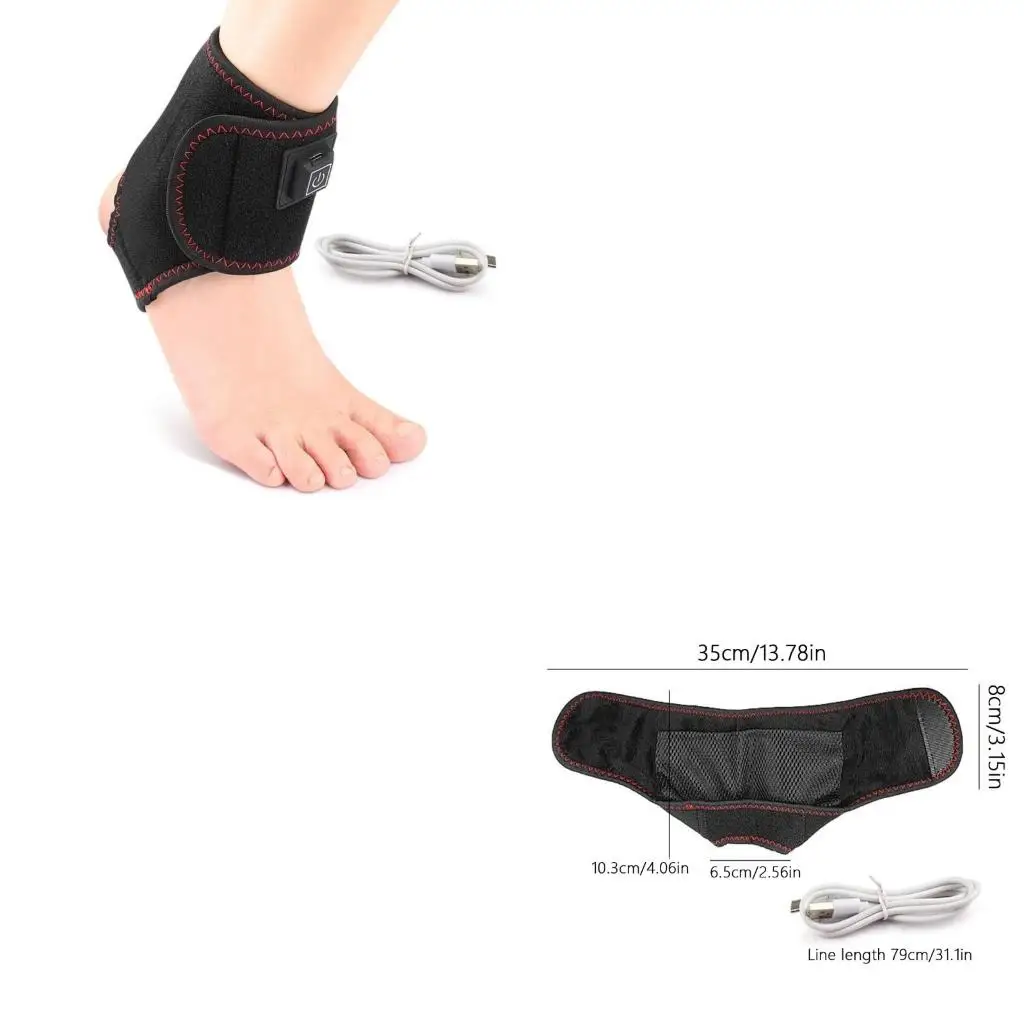 Q39E Ankle Heating Pad USB Heated Ankle Wrap Therapy Pad Ankle Heating Pad Ankle Wrap
