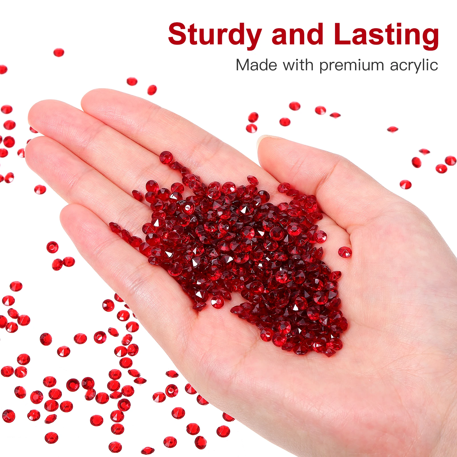 

2000pcs 4.5Mm Acrylic Rhinestone Bright Color Craft Crystal For Diy Decorations Wedding Party Vase Fillers Tips Accessories Home