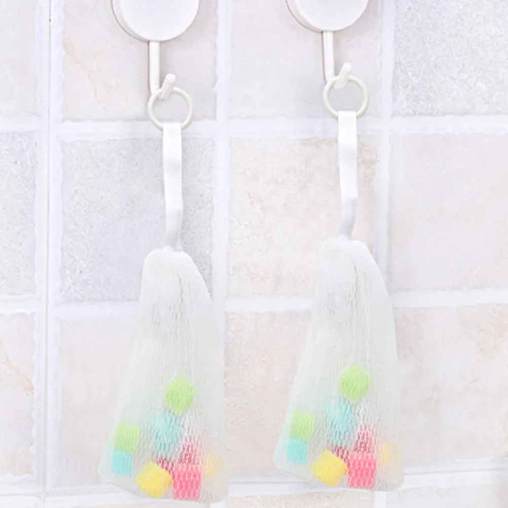 5Pcs Foaming Bubbling Net Sponge Granule with Hanging Design for Shower Bath Lathering Soap Cleanser Facial Shampoo Handmade Oil