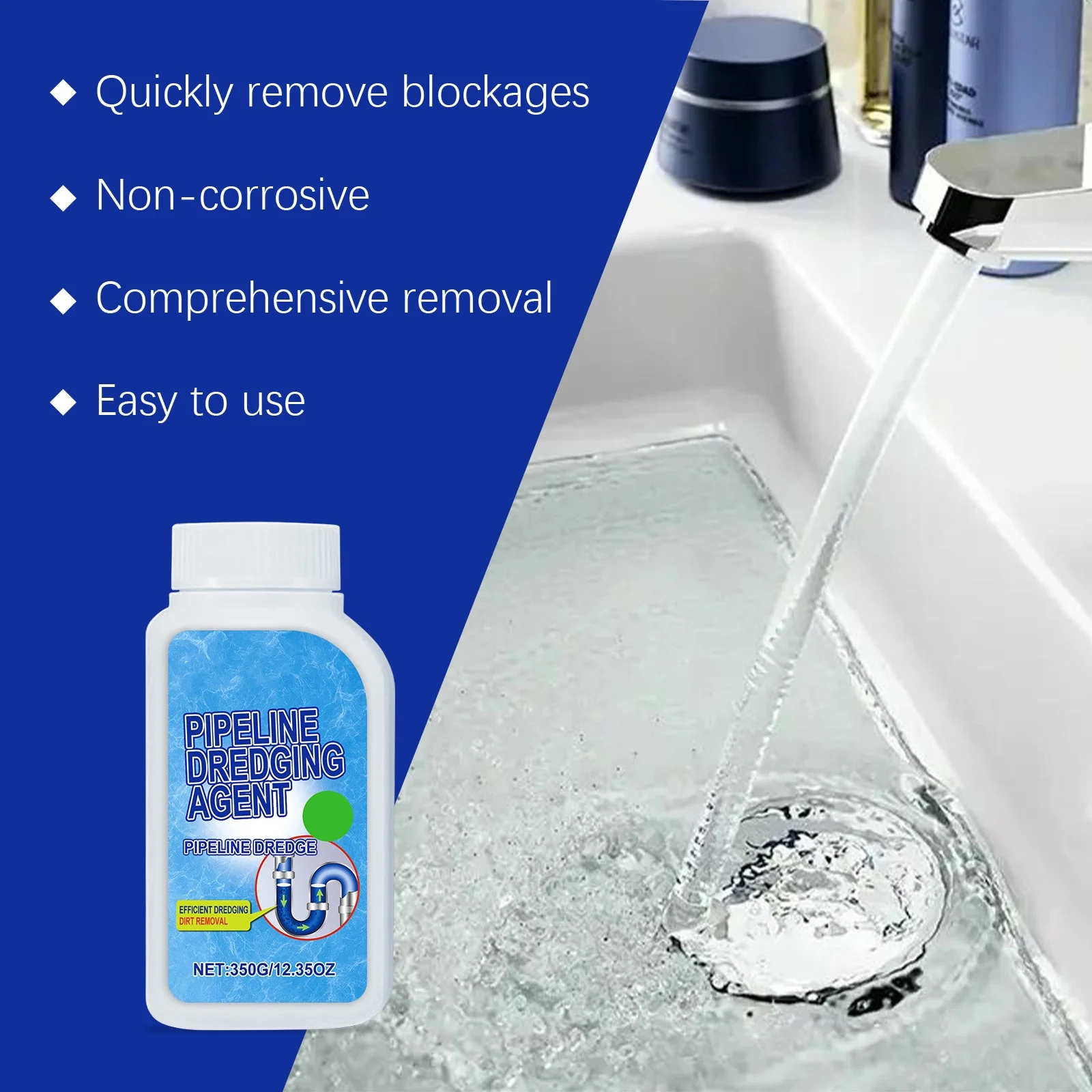 

Drain Clog Remover Toilet Cleaner Efficiently Clear Remove Blockages Clear Odors Suitable for Various Drainage Pipes