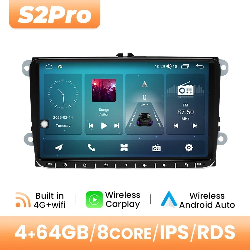 Draadloze Carplay Android Auto Autoradio Voor Volkswagen VW Passat B6 B7 CC Tiguan Touran GOLF POLO Multimedia GPS 2Din Autoradio