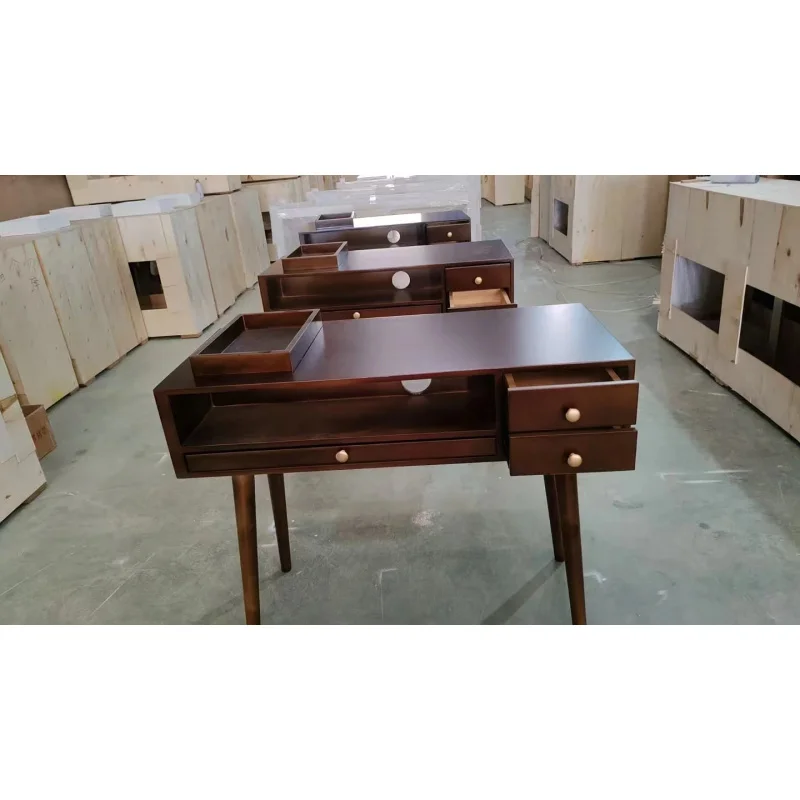custom.Top Selling Modern Retro Black Marble Nail Salon Furniture Portable Nail Desk Table Manicure Table Large Storage Livi