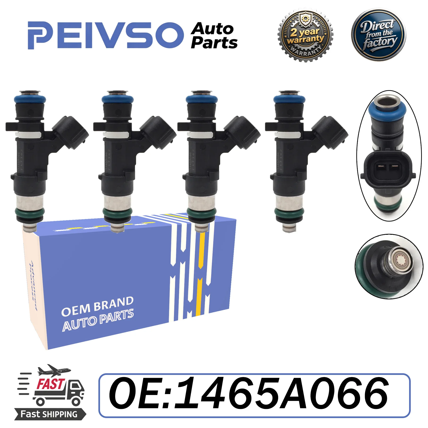 PEIVSO 4pcs Fuel Injectors 1465A066 EAT302 For Mitsubishi L200 Pajero Sport Strada Triton 2.4L Vacuum