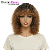 Black Pearl Fringe Wig Human Hair Short Bob Wigs Pixie Wig Human Hair Curly Wig S Cheap Wigs on Clearance Peruca Cabelo Humano 2