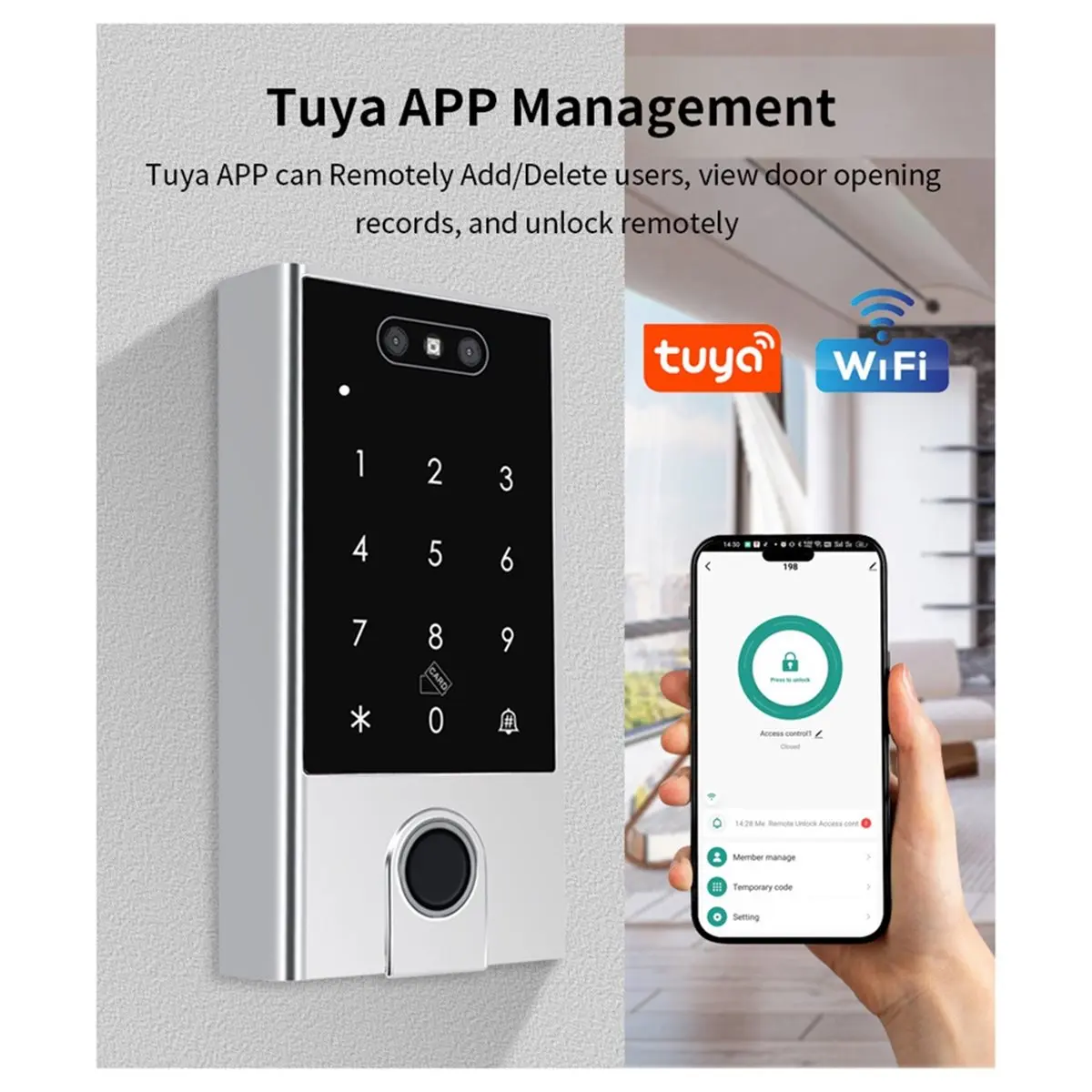 RECOMENDAR】Tuya APP WIFI Face Card Reader Dual Frequency Access Control Machine for Wiegand 24-36 125KHz 13.56MHz